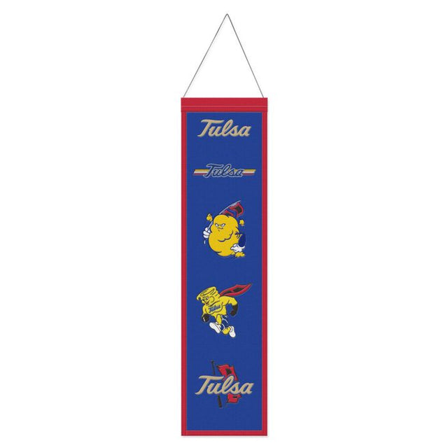 Bandera de lana de los Tulsa Golden Hurricanes / Vintage Collegiate Evolution de 8" x 32"