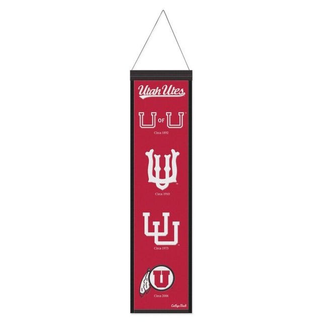 Utah Utes /College Vault Evolution Wool Banner 8" x 32"