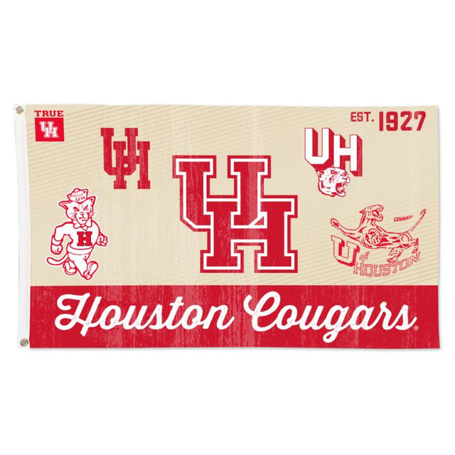 Bandera de los Houston Cougars / Vintage Collegiate Evolution - Deluxe 3' X 5'