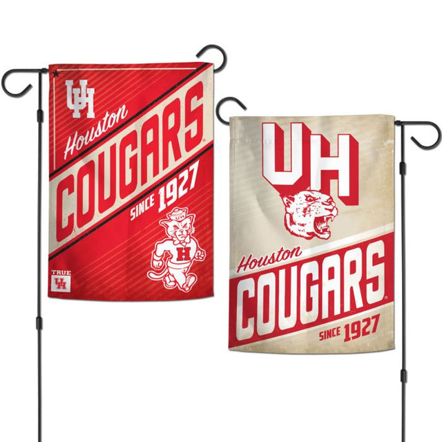 Banderas de jardín de los Houston Cougars/Collegiate de estilo vintage, de 2 lados, 12,5" x 18"