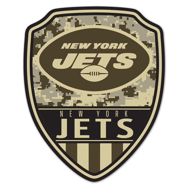 Letrero de madera de los New York Jets de 11 x 14 pulgadas con forma de escudo