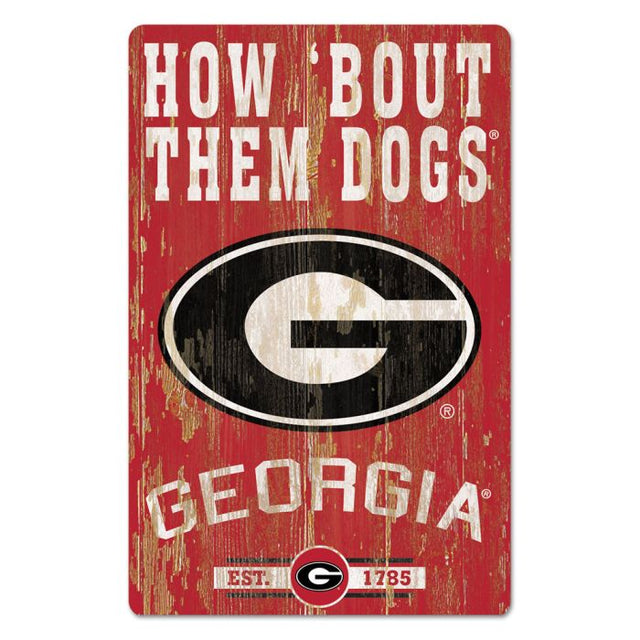 Georgia Bulldogs Wood Sign 11" x 17" 1/4" thick