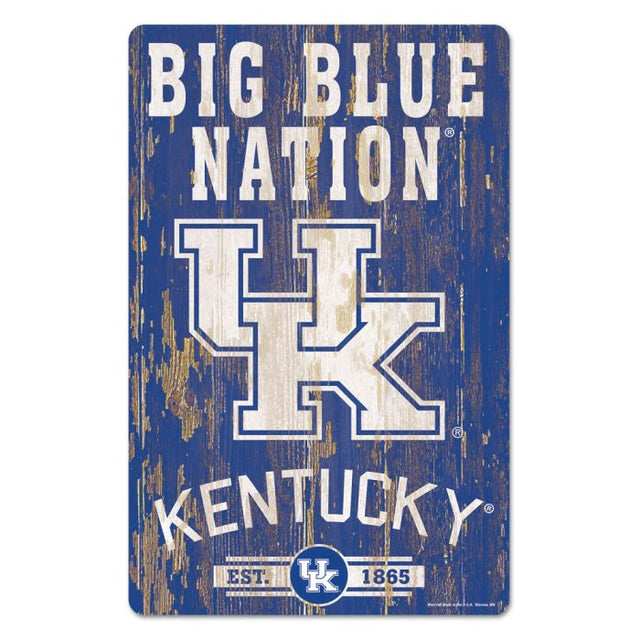 Letrero de madera de Kentucky Wildcats de 11" x 17" y 1/4" de grosor