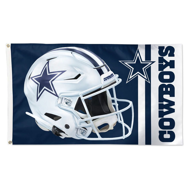 Bandera de los Dallas Cowboys de 3 x 5 pulgadas, estilo de lujo, casco blanco