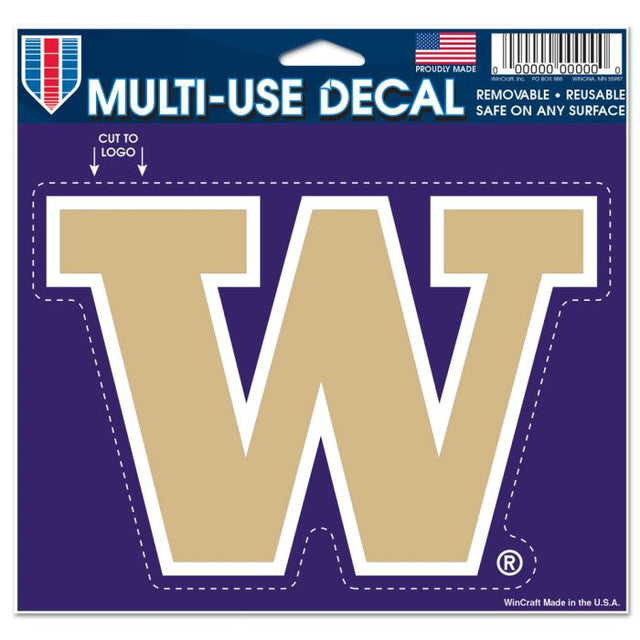 Calcomanía multiusos de Washington Huskies: logotipo recortado de 5" x 6"