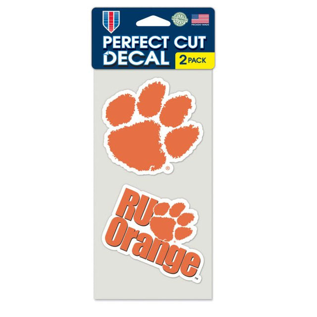 Clemson Tigers Perfect Cut Decal set of two 4"x4"