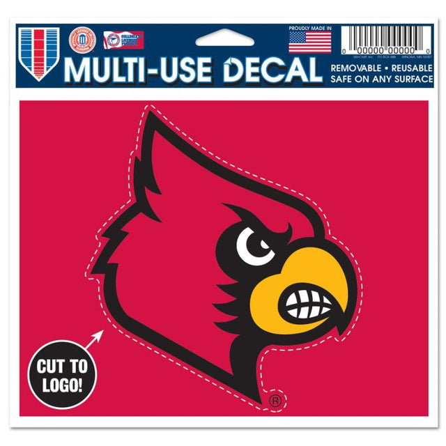 Calcomanía multiusos de los Louisville Cardinals: cortada con el logotipo de 5" x 6"