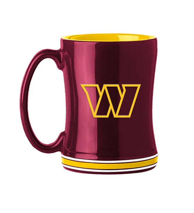 Taza de café Washington Commanders de 14 oz con el color del equipo de relevo esculpido