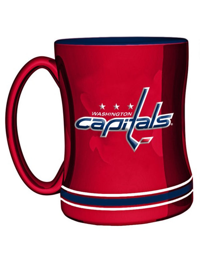 Taza de café de Washington Capitals de 14 oz con relieve esculpido en color del equipo