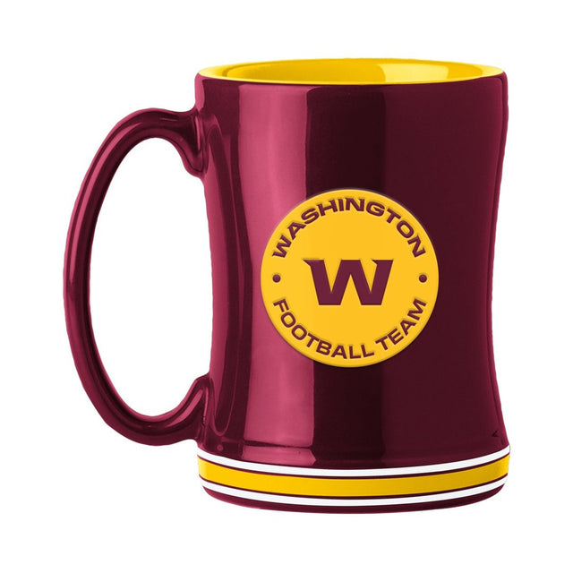 Taza de café del equipo de fútbol de Washington, 14 oz, relieve esculpido