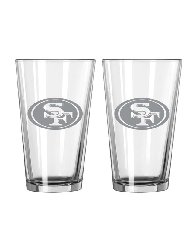 Juego de 2 vasos de cerveza de cristal con diseño de los San Francisco 49ers Frost