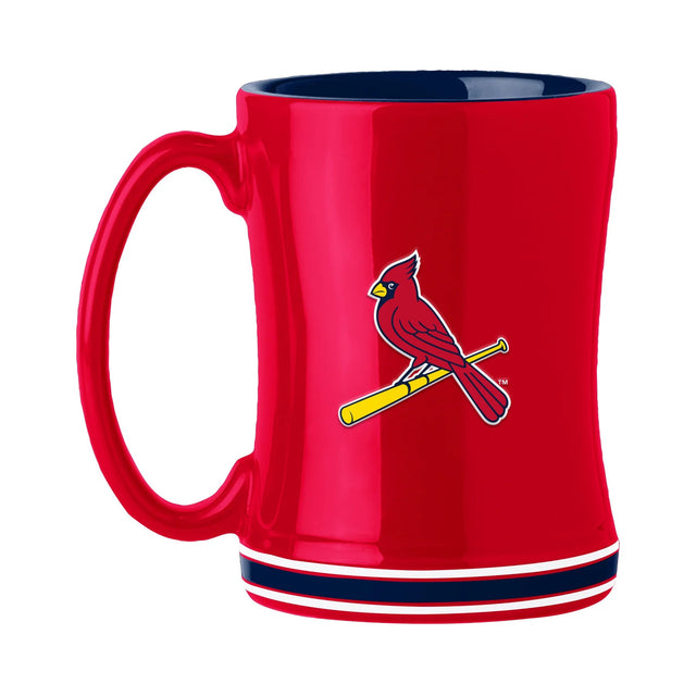 Taza de café de los St. Louis Cardinals de 14 oz con el color del equipo de relevo esculpido