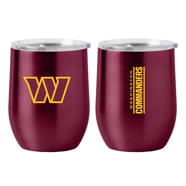 Vaso de viaje Washington Commanders de acero inoxidable curvo de 16 oz