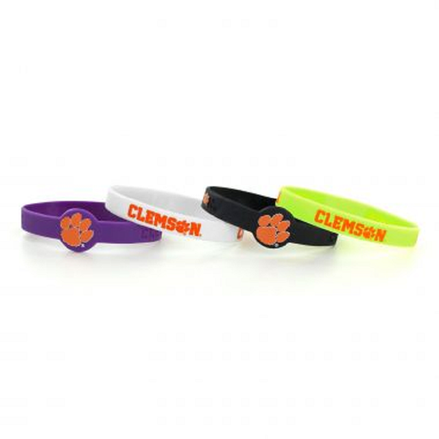 Pulseras de silicona de los Clemson Tigers, paquete de 4