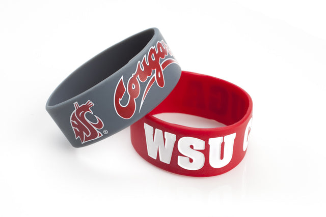 Washington State Cougars Bracelets - 2 Pack Wide