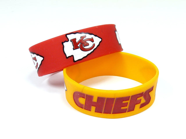 Pulseras anchas de los Kansas City Chiefs, paquete de 2