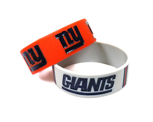 Pulseras de los New York Giants, paquete de 2, anchas