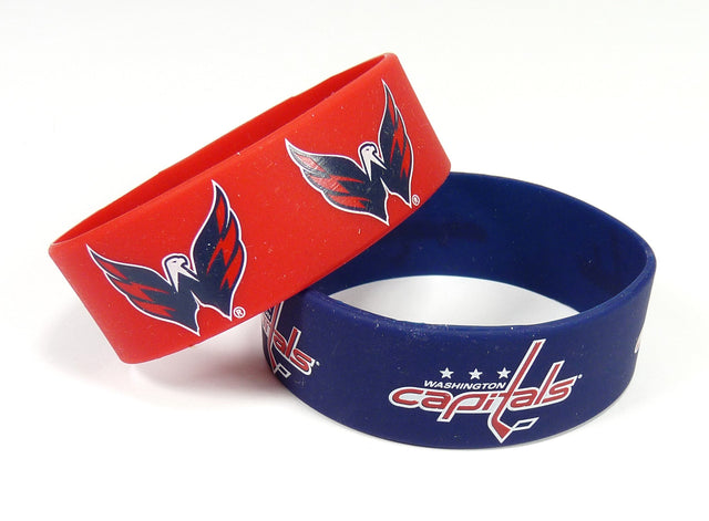 Pulseras de Washington Capitals: paquete de 2 unidades, ancho