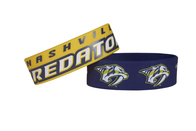 Pulseras de Nashville Predators: paquete de 2 unidades, ancho