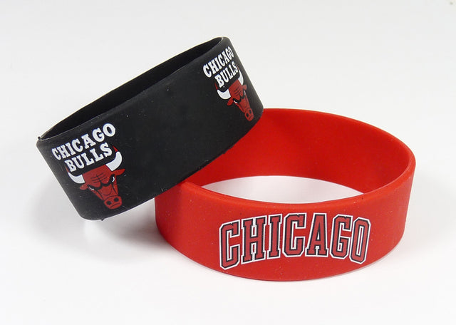 Pulseras de los Chicago Bulls, paquete de 2, anchas