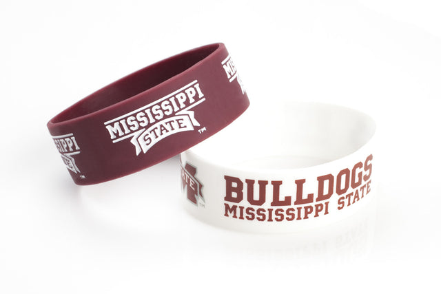 Mississippi State Bulldogs Bracelets - 2 Pack Wide