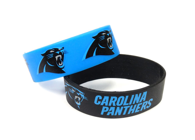 Paquete de 2 pulseras anchas de los Carolina Panthers