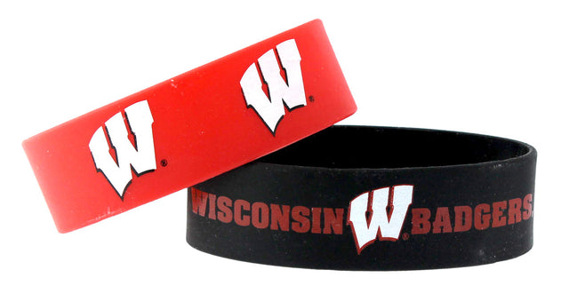 Pulseras anchas de Wisconsin Badgers, paquete de 2