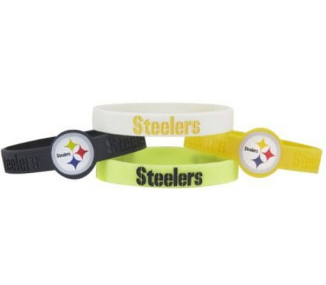 Pulseras de silicona de los Pittsburgh Steelers, paquete de 4