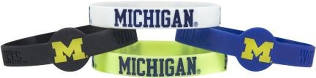 Pulseras de silicona de los Wolverines de Michigan, paquete de 4