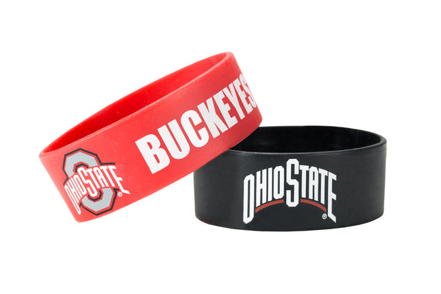 Paquete de 2 pulseras anchas de Ohio State Buckeyes