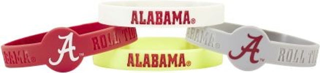 Pulseras de silicona Alabama Crimson Tide, paquete de 4