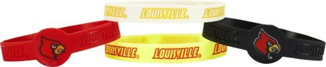 Pulseras de silicona de los Louisville Cardinals (paquete de 4)