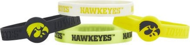 Pulseras de silicona de Iowa Hawkeyes, paquete de 4