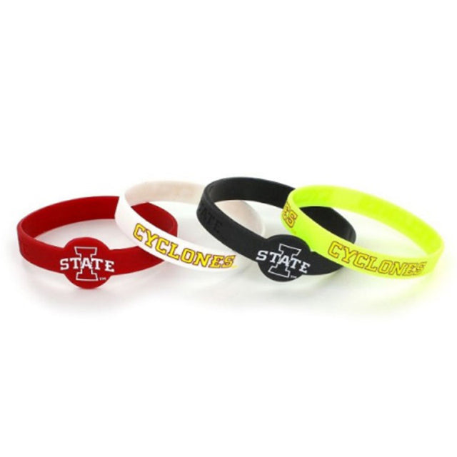 Pulseras de silicona de los Iowa State Cyclones, paquete de 4