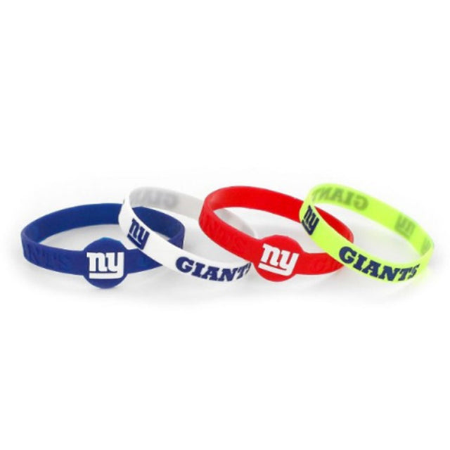 Pulseras de los New York Giants (paquete de 4) de silicona