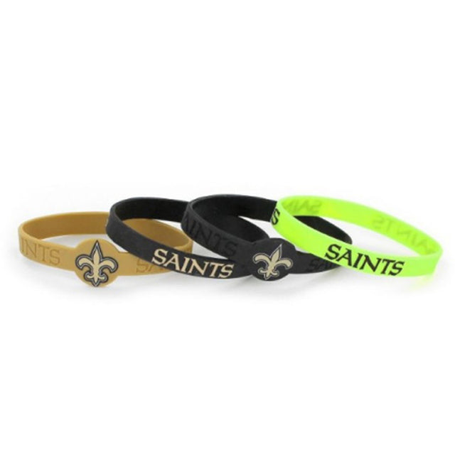 Pulseras de silicona de los New Orleans Saints, paquete de 4