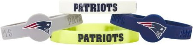 Pulseras de silicona de los New England Patriots, paquete de 4