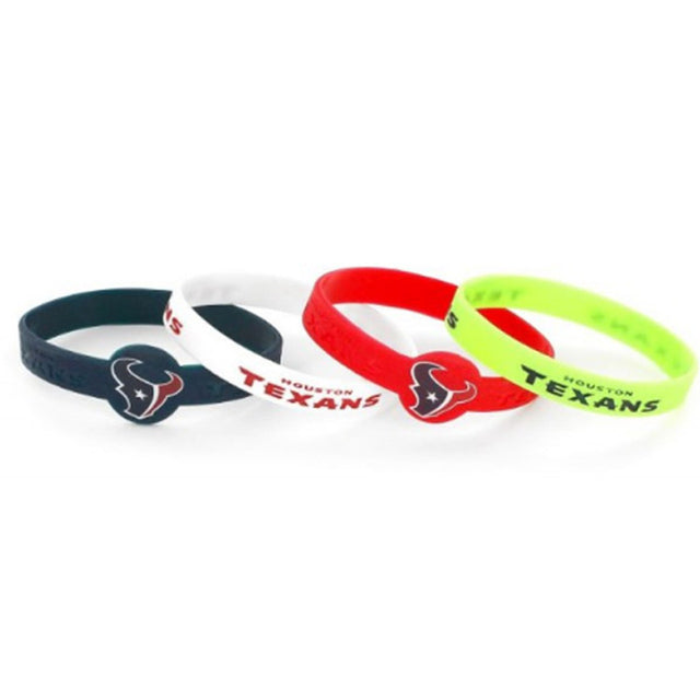 Pulseras de silicona de los Houston Texans, paquete de 4