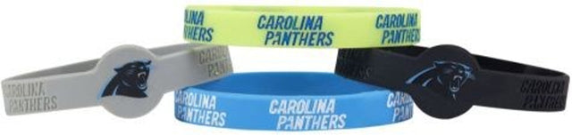 Paquete de 4 pulseras de silicona de Carolina Panthers