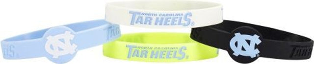 Pulseras de silicona de los Tar Heels de Carolina del Norte (paquete de 4)