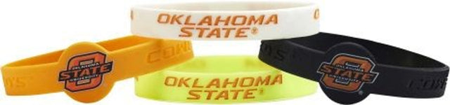 Pulseras de los Oklahoma State Cowboys (paquete de 4) de silicona