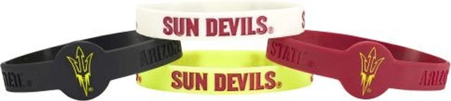 Pulseras de silicona de los Arizona State Sun Devils (paquete de 4)