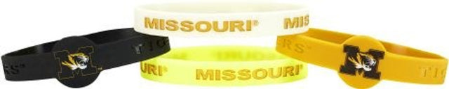 Pulseras de los Missouri Tigers (paquete de 4) de silicona