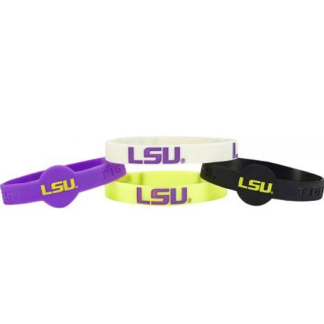 LSU Tigers Bracelets - 4 Pack Silicone