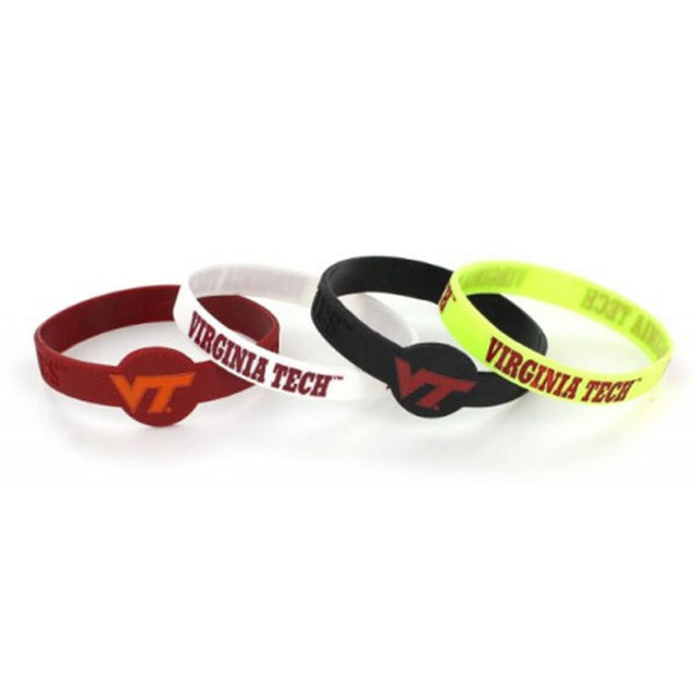 Pulseras de silicona de Virginia Tech Hokies (paquete de 4)