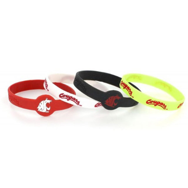 Washington State Cougars Bracelets - 4 Pack Silicone