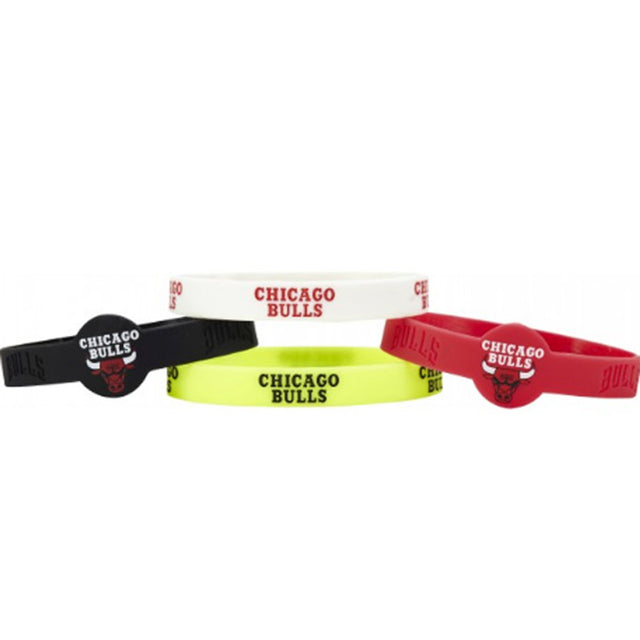 Pulseras de silicona de los Chicago Bulls, paquete de 4