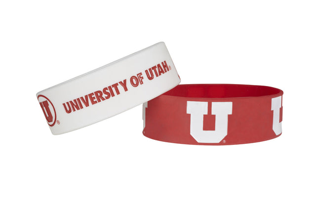 Utah Utes Bracelets - 2 Pack Wide