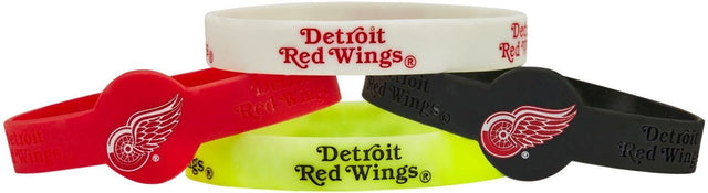 Pulseras de los Detroit Red Wings (paquete de 4) de silicona