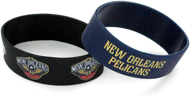 Pulseras de los New Orleans Pelicans, paquete de 2, anchas